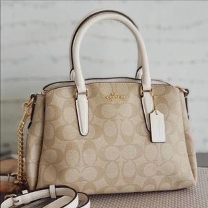 Coach beige/cream mini handbag